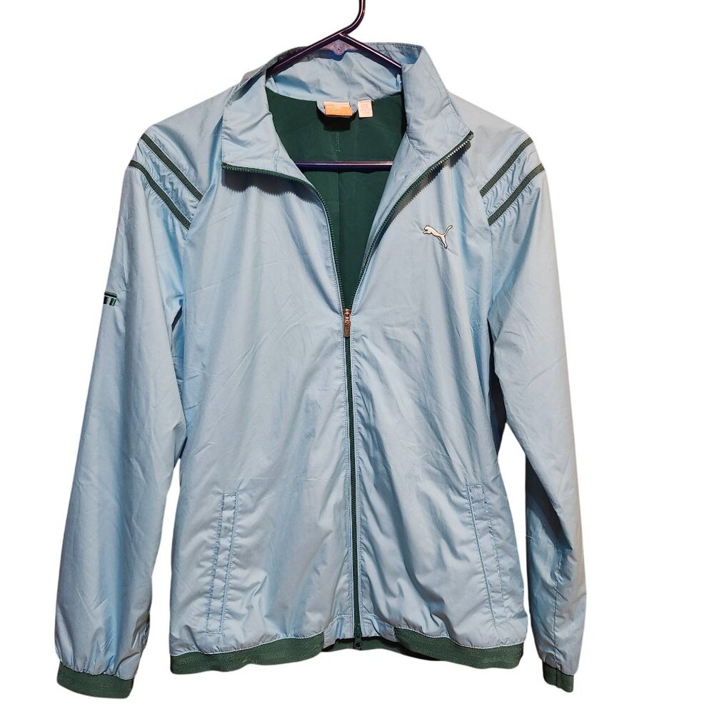 Puma Golf Women’s Medium Kinetic Stretch Jacket Blue Atoll Green Water Resistant - Picture 3 of 10